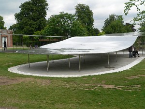 Serpentine Gallery Pavilion extended mirrored aluminium roof